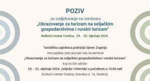 Besplatni seminar „Obrazovanje za turizam na seljačkim gospodarstvima i ruralni turizam“