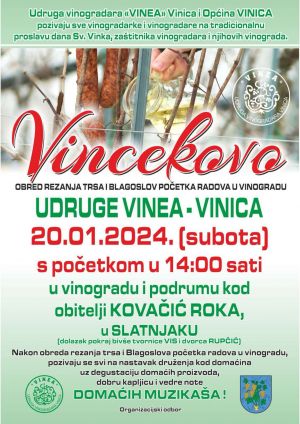 Načelnik dr.sc. Branimir Štimec, prof. poziva na proslavu Vincekova